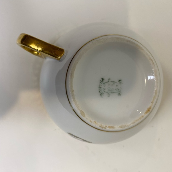 EUC VTG Wm. Guerin & Co France Limoges Teacup Saucer Heavily Gilded Scotland - Picture 10 of 10